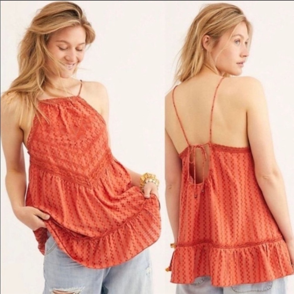 Free People Boho Elisa Paprika Tunic Top Sz Xs